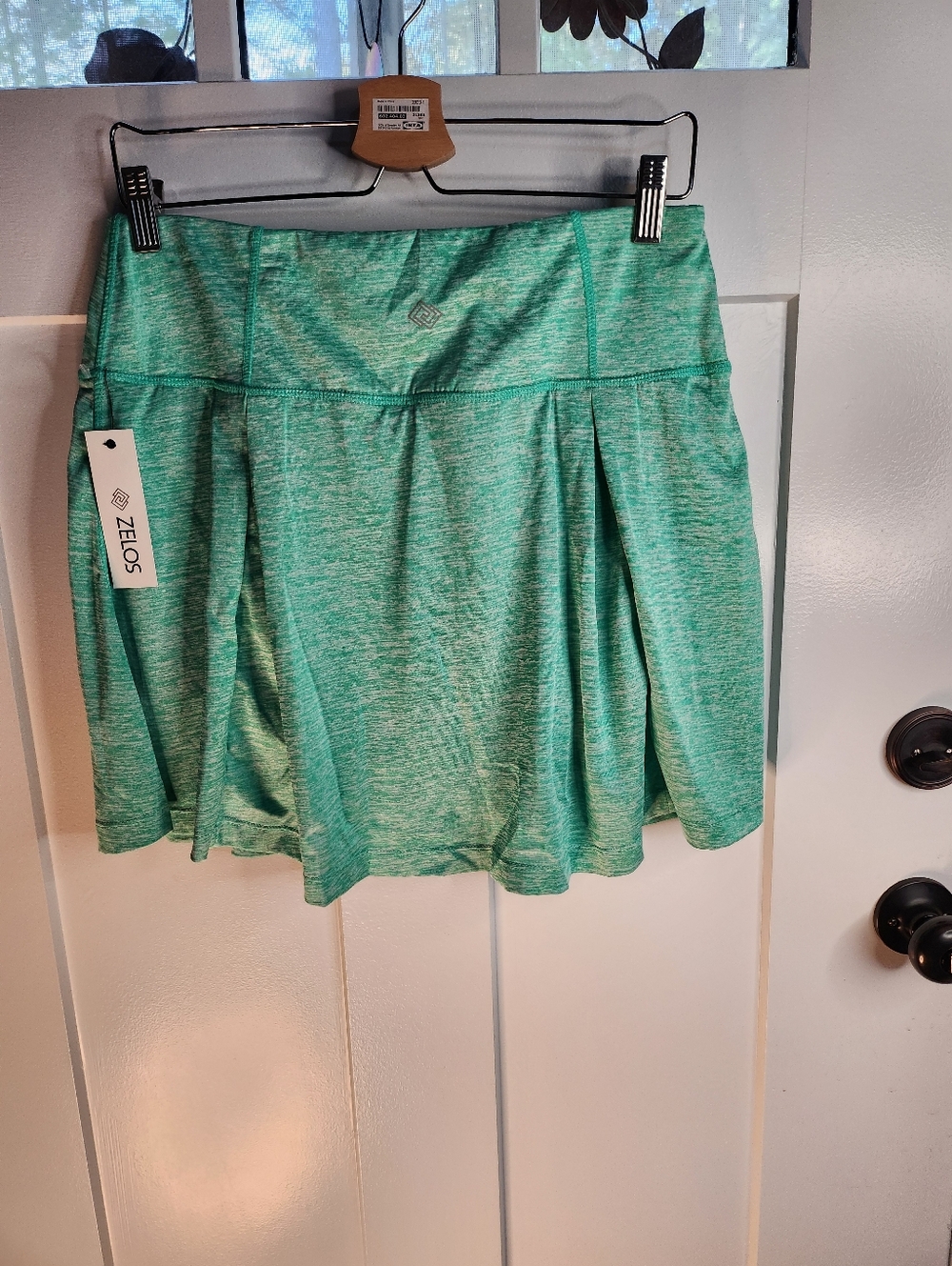 ZELOS Heathered Mint Circle Skater Skirt